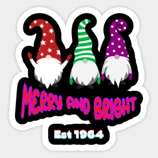 Christmas gnomes standing next to each other Sticker